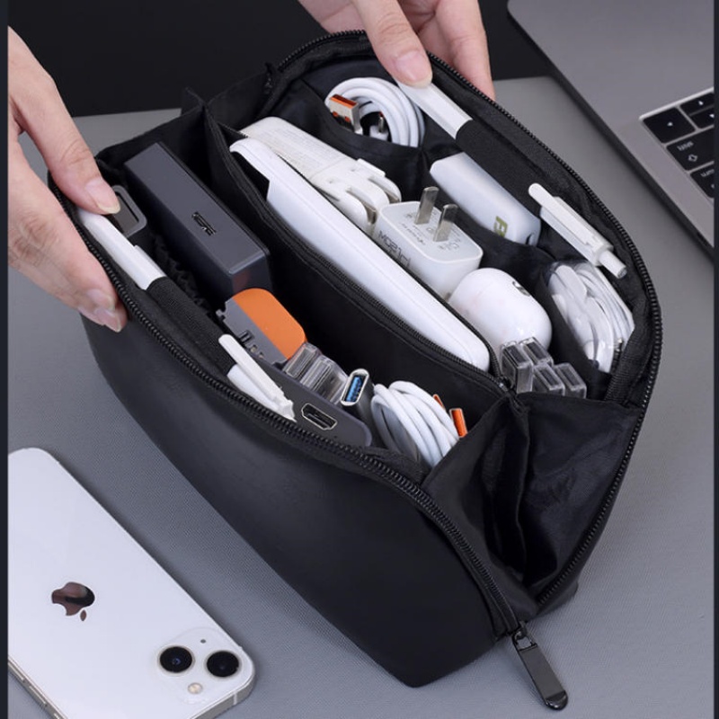 PU Tech Organizer Pouch Travel - Tech Accessories Storage ulasan dan harga